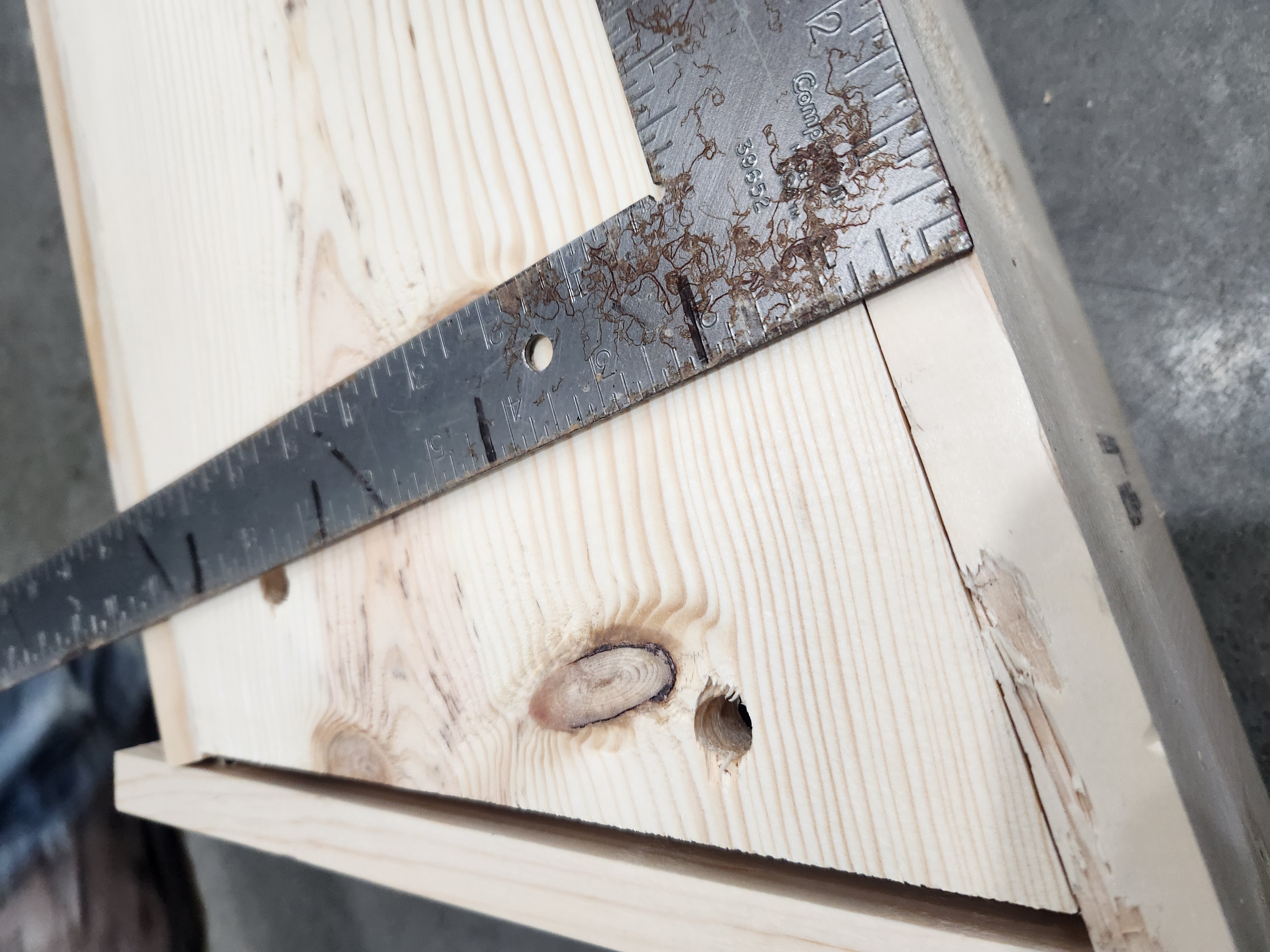 Stright edge to align the holes