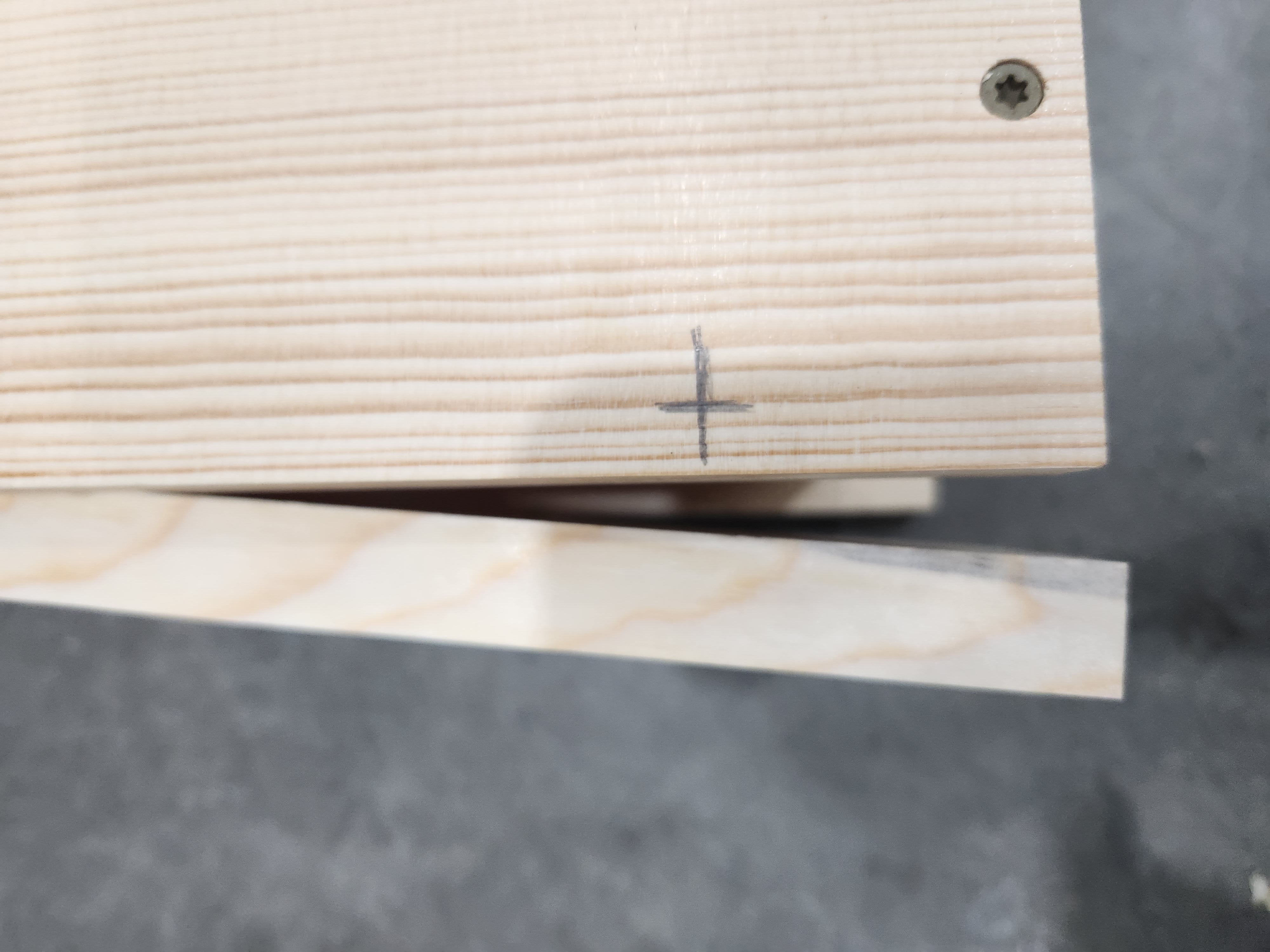 Marking the hole for the lock