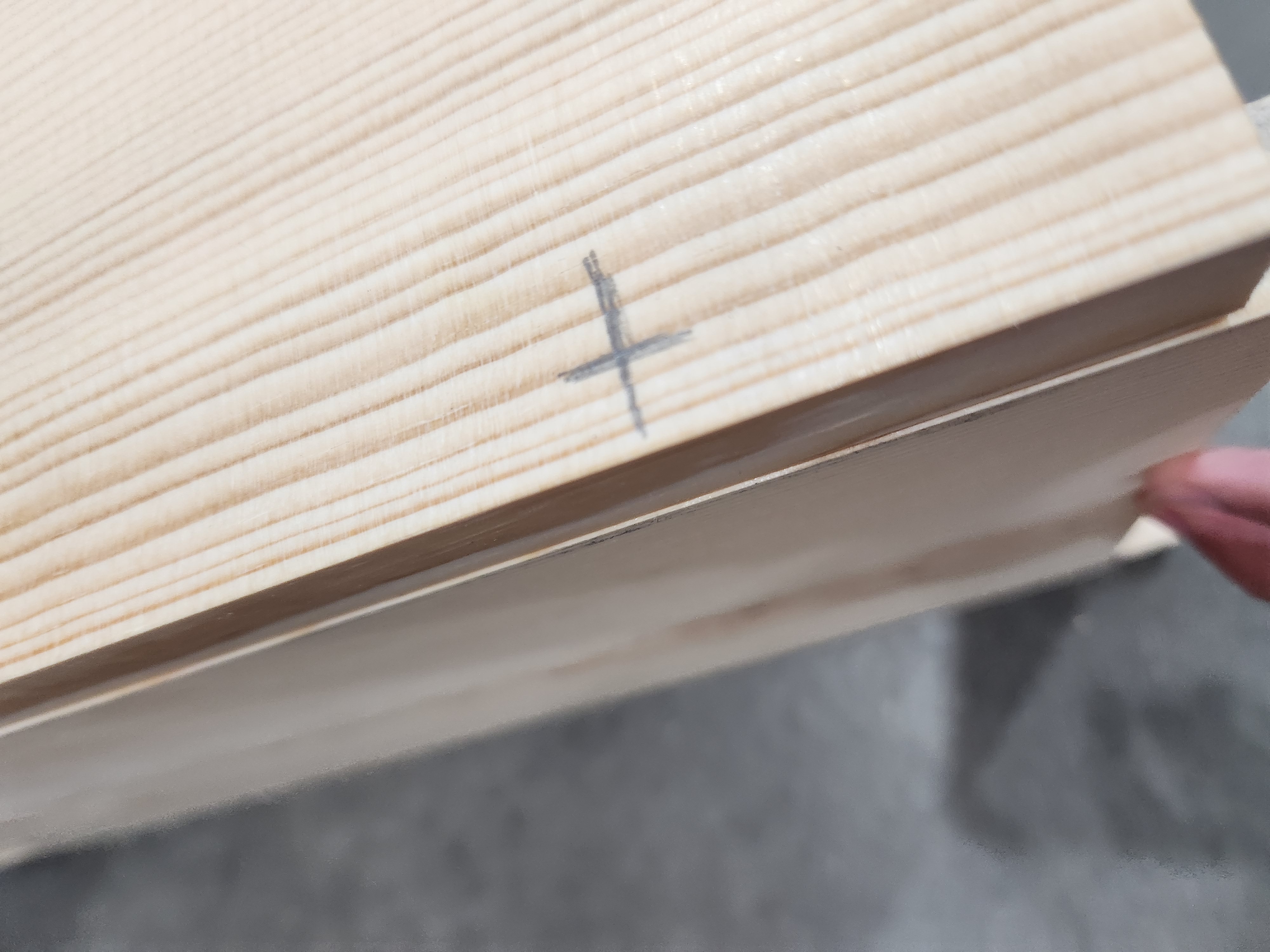 Marking the hole for the lock